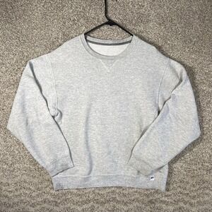 Russell Athletic Blank Crewneck Sweatshirt Gray Mens Large Vintage 90s Pullover